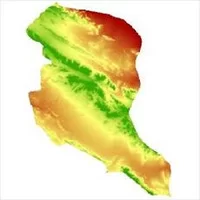 لایه مدل رقومی ارتفاعی,نقشه رستری,نقشه مدل رقومی ارتفاعی (DEM) شهرستان بوانات (واقع در استان فارس)