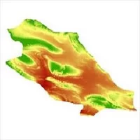 لایه مدل رقومی ارتفاعی,نقشه رستری,نقشه مدل رقومی ارتفاعی (DEM) شهرستان جهرم (واقع در استان فارس)