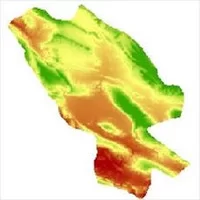 لایه مدل رقومی ارتفاعی,نقشه رستری,نقشه مدل رقومی ارتفاعی (DEM) شهرستان فیروزآباد (واقع در استان فارس)