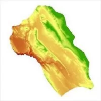 لایه مدل رقومی ارتفاعی,نقشه رستری,نقشه مدل رقومی ارتفاعی (DEM) شهرستان کازرون (واقع در استان فارس)