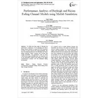 مقاله ترجمه شده کامپیوتر,مقاله ترجمه شده با عنوان تجزیه و تحلیل عملکرد ریلی (Rayleigh) و مدل های کانال محو شدن Rician