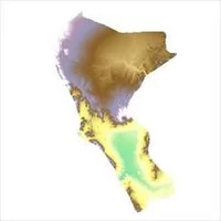 لایه مدل رقومی ارتفاعی,نقشه رستری,نقشه مدل رقومی ارتفاعی (DEM) شهرستان رودان (واقع در استان هرمزگان)